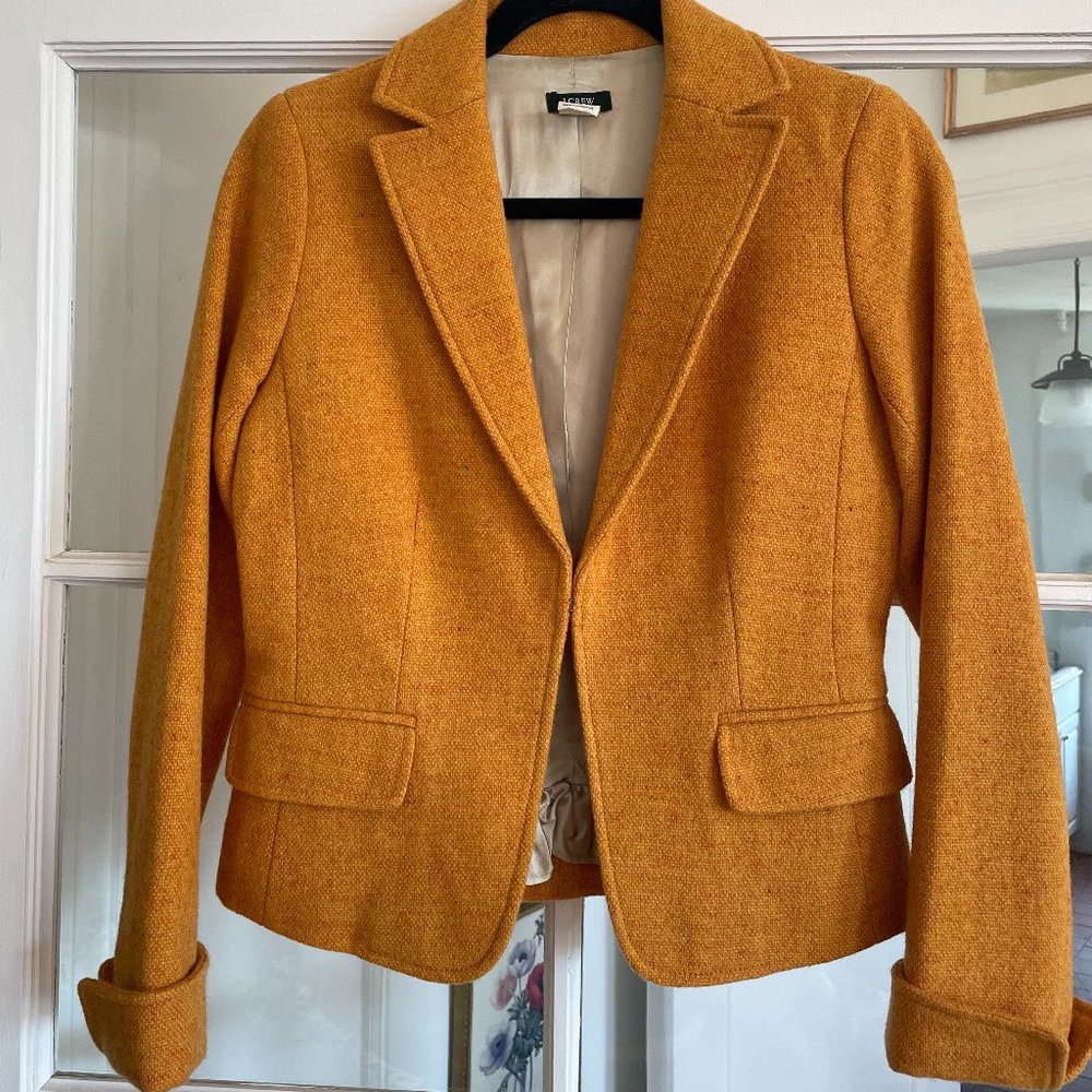 J. Crew Yellow 100% Wool Blazer size 2